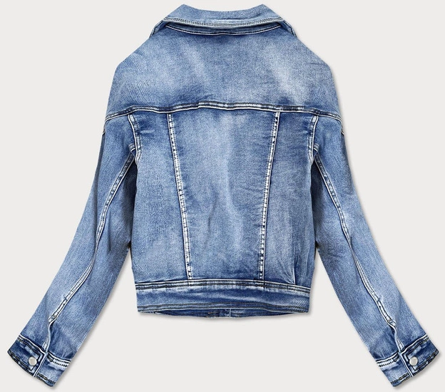 JEANSOWA DAMSKA KURTKA OVERSIZE NIEBIESKA (5803-K)