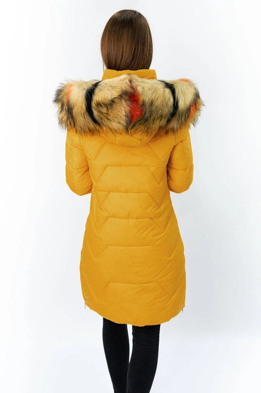 PIKOWANA KURTKA DAMSKA ŻÓŁTA (2013-1)