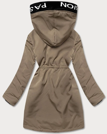 Damska kurtka z futrzaną podszewką beżowa (B8115-12)