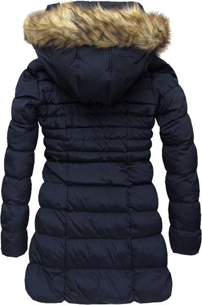 GRANATOWA DŁUGA KURTKA ZIMOWA (5813)