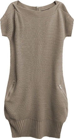 CIEPŁA SWETERKOWA SUKIENKA BRĄZOWA (1235)