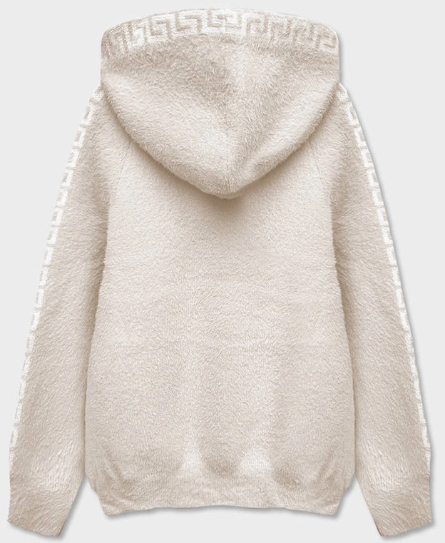 Narzutka kurtka z kapturem a'la alpaka jasny beż (B6001-51)