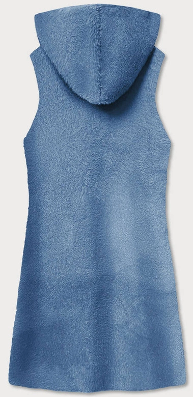 Długa kamizelka a'la wełna niebieska (b3001-13)