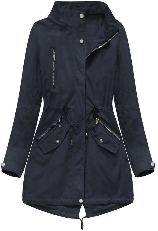 DWUSTRONNA PARKA Z KAPTUREM GRANATOWA (W0233)