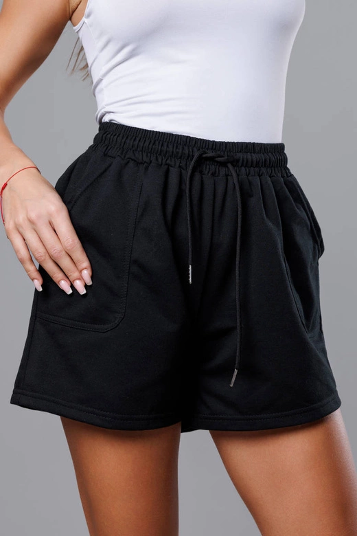 Dresowe spodenki damskie czarne (8K950-3)