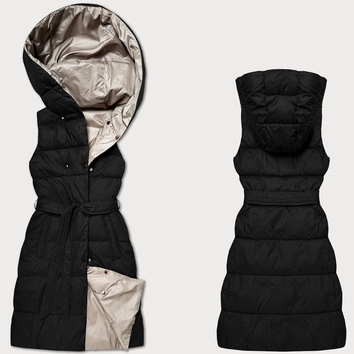 Dwustronna kamizelka puchowa Minority czarny-beż (P3-6016-1+62)