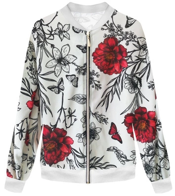 CIENKA BLUZA TYPU BOMBER BIAŁA (261/7ART)