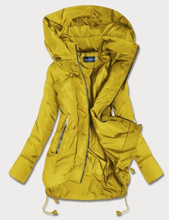 TRAPEZOWA KURTKA DAMSKA ŻÓŁTA (959)