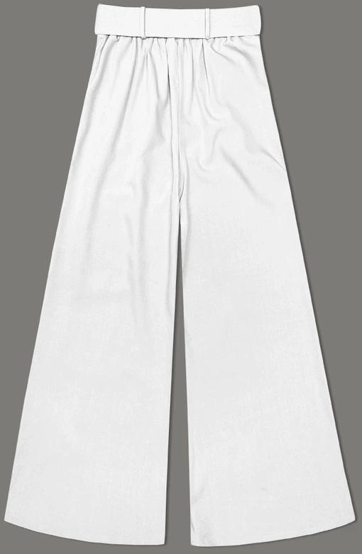 Eleganckie spodnie damskie z paskiem białe (18727)