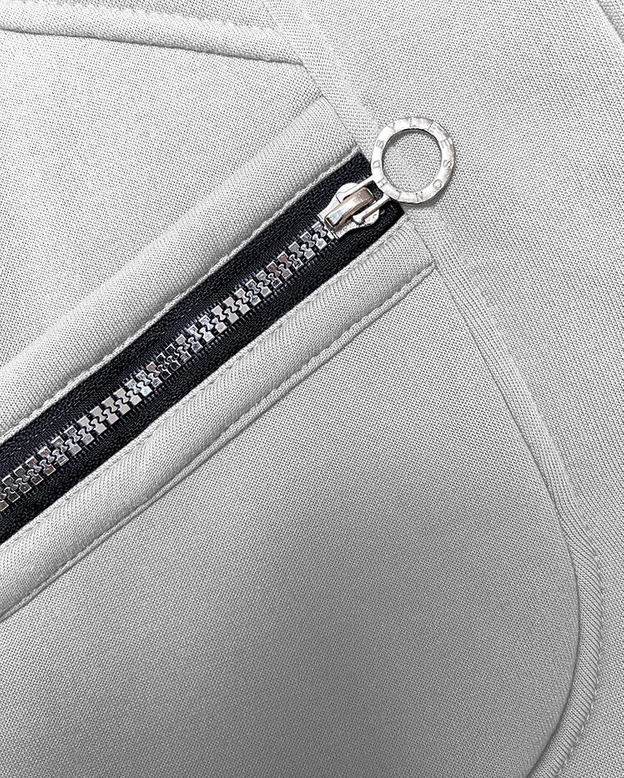 Damska bluza ze swetrowym kapturem jasnoszara (AMG-312A)