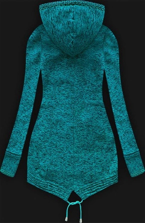 CIEPŁA BLUZA Z KAPTUREM MORSKA (LX157M)