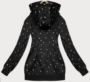 Rozpinana damska bluza w gwiazdki czarna (2313)