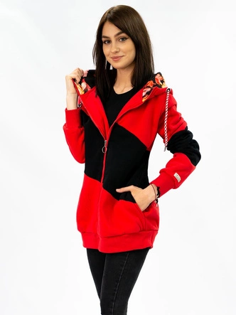 KRÓTKA DAMSKA BLUZA SPORTOWA CZERWONA (731)