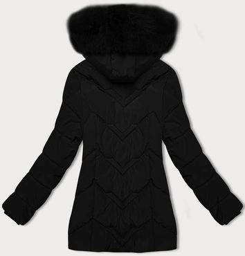 Kurtka zimowa damska plus size z kapturem S'west czarna (B8300-1)