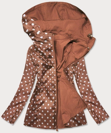 KURTKA DAMSKA TYPU 2W1 KARMEL-KROPKI (R8893)