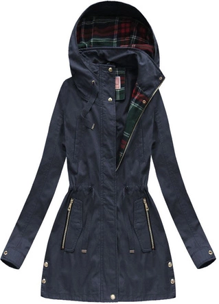 BAWEŁNIANA PARKA Z KAPTUREM GRANATOWA (W158)