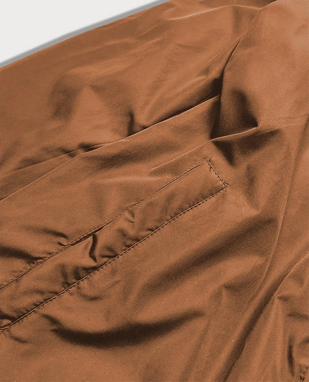 PIKOWANA KURTKA DWUSTRONNA DAMSKA ZIELONO-KARMELOWA (MHM-W589)