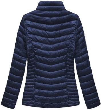 BŁYSZCZĄCA KURTKA ZE STÓJKĄ GRANATOWA (B2601)