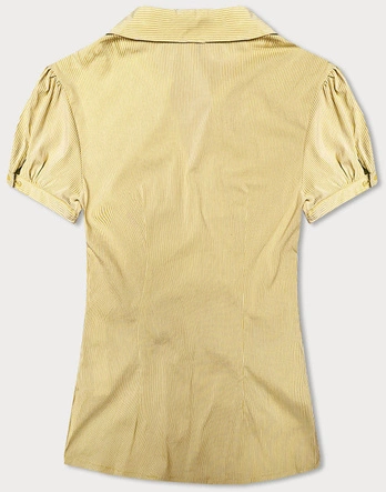 Bluzka z krótkim rękawem żółta w paski (SST16222D)