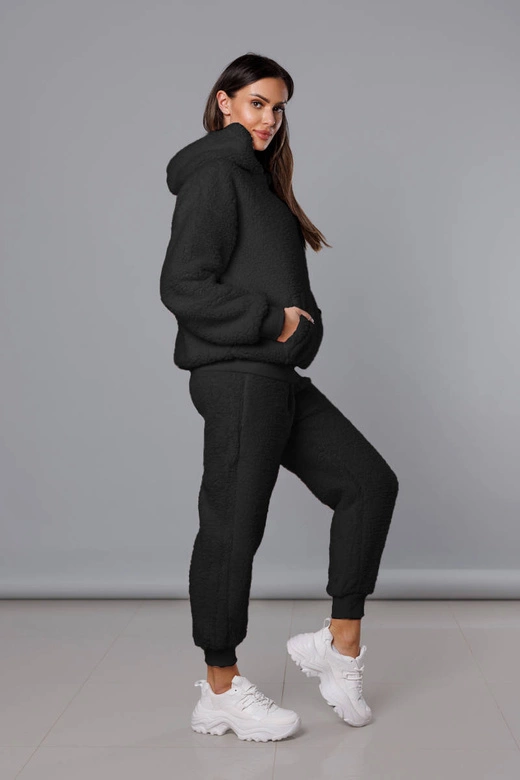 Ciepły komplet dresowy damski miś czarny (YP-1104)