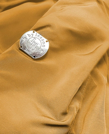Dwustronna kurtka damska zimowa żółto-czarna (m-21508)