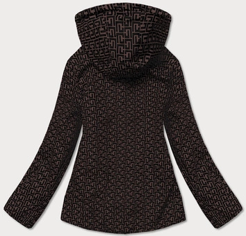 Dwustronna kurtka damska czarno/brązowa (w588big)