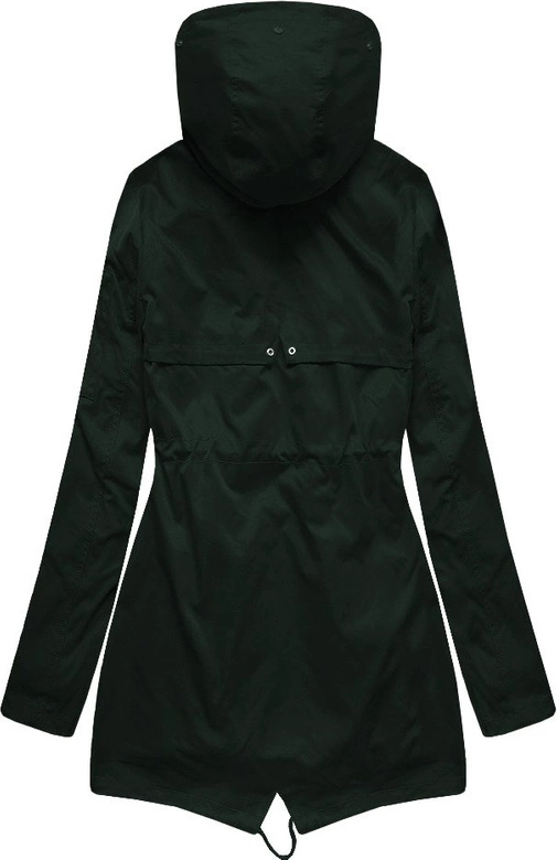 ZIMOWA DAMSKA PARKA Z PODPINKĄ CIEMNOZIELONA (B2635)