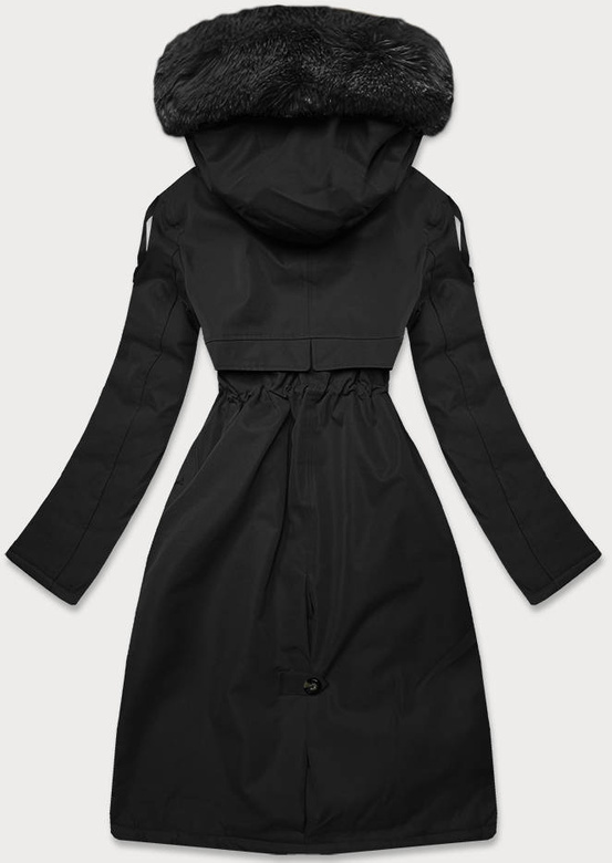 ZIMOWA DAMSKA PARKA BAWEŁNIANA CZARNA (FM03-B1)