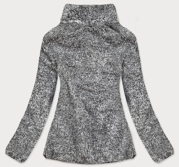 PLUSZOWA DAMSKA BLUZA MELANŻ CZARNA (HH009)