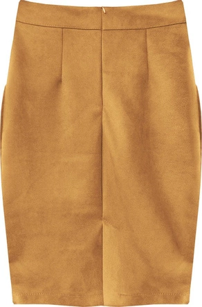 OŁÓWKOWA SPÓDNICA Z KIESZENIAMI JASNOBRĄZOWA (505ART)