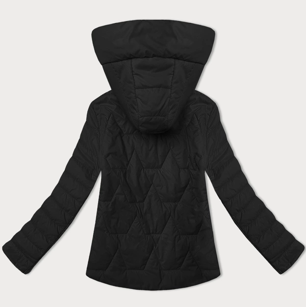 Lekko ocieplana kurtka damska ze stójką i kapturem J Style czarna (16M9229-392)