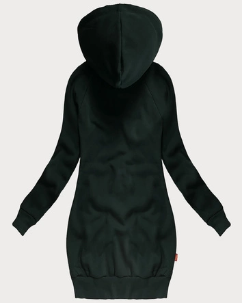 Długa bluza damska ciemny zielony (AMG-738/1)