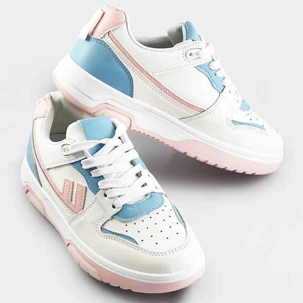 Buty sportowe damskie biało-niebieskie (ad-555)