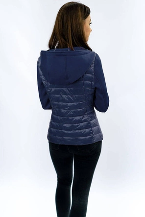 Pikowana kurtka z neoprenem granatowa (b1062-30)