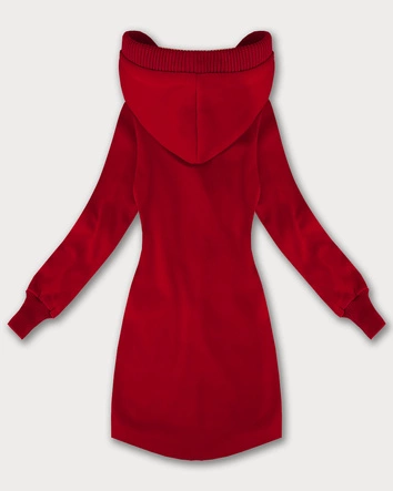 Damska bluza ze swetrowymi wstawkami LHD czerwona (AMG-172A)