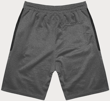 Krótkie spodenki męskie z odblaskowymi wstawkami ciemnoszare (8K280-5)