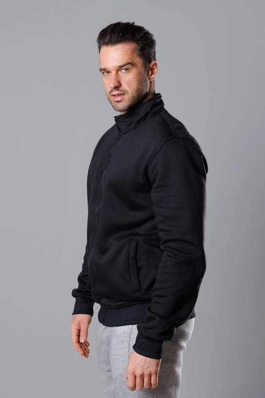 Męska bluza ze stójką czarna (68B2002-3)