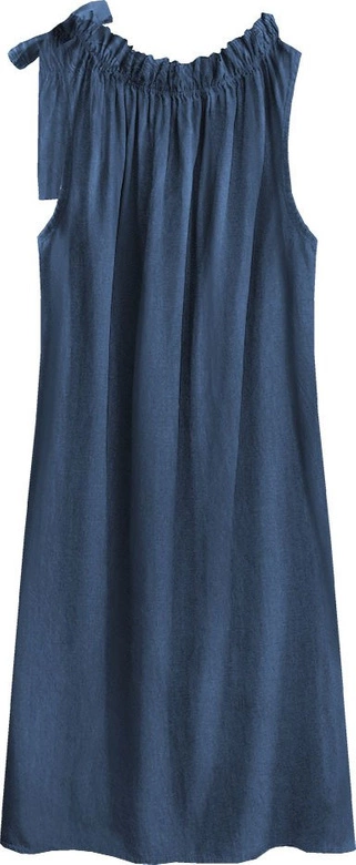 SUKIENKA OVERSIZE Z FALBANĄ CIEMNONIEBIESKA (392ART)