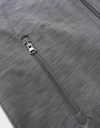 BAWEŁNIANA BLUZA DAMSKA Z KAPTUREM ŁOSOSIOWO-GRAFITOWA (57909)