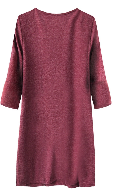 SUKIENKA Z GUZIKAMI I BUFIASTYMI RĘKAWAMI BORDOWA (233ART)