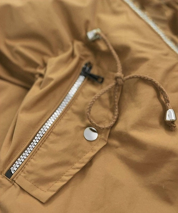 DWUSTRONNA KURTKA DAMSKA GROSZKI MUSZTARDOWA (MM70)