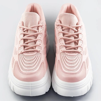 Sportowe buty damskie na platformie różowe (s222)