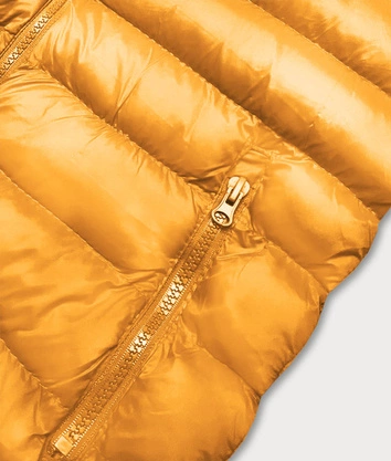 Krótka kamizelka pikowana damska żółta (23077-333)