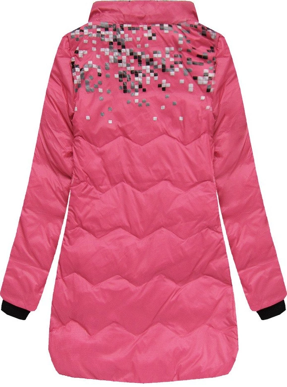 KURTKA Z KAPTUREM I KIESZENIAMI RÓŻOWA (6005B)