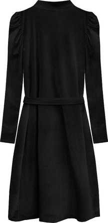 WELUROWA SUKIENKA WIĄZANA W TALII CZARNA (487ART)