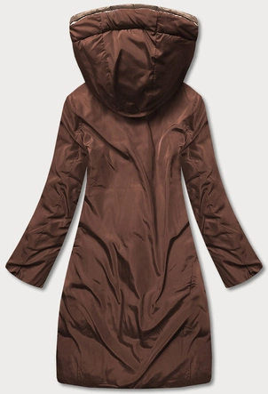 DŁUGA DWUSTRONNA KURTKA ZIMOWA CAMEL/BRĄZ (L22-9852-301/300)