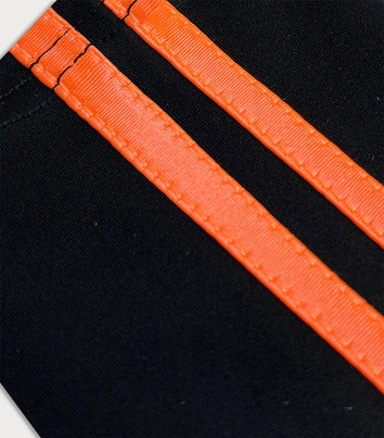 Legginsy z neonowymi pasami czarny-pomarańcz (YW06019-1-29)