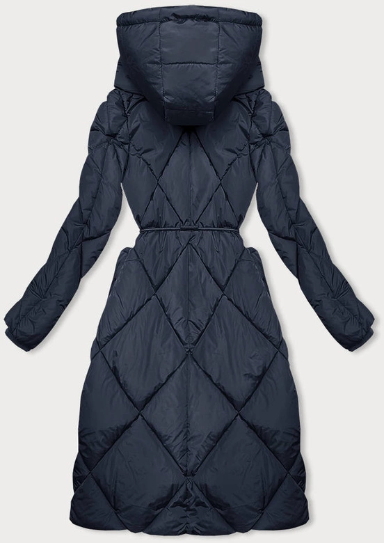 Zimowa kurtka z kołnierzem granatowa (LHD-23021)