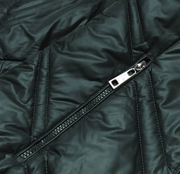 Pikowana kurtka damska ciemna zielona (H-97-2)