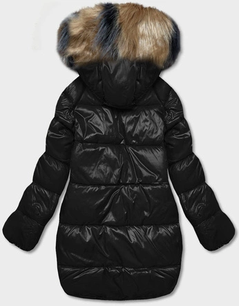 Dwustronna kurtka oversize beżowo-czarna (h-1088-91)